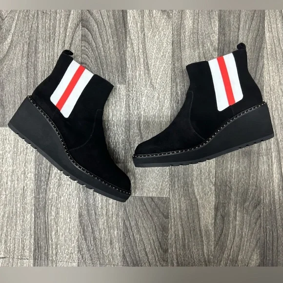 Cecelia New York Gemma Suede Wedge Boots In Sz